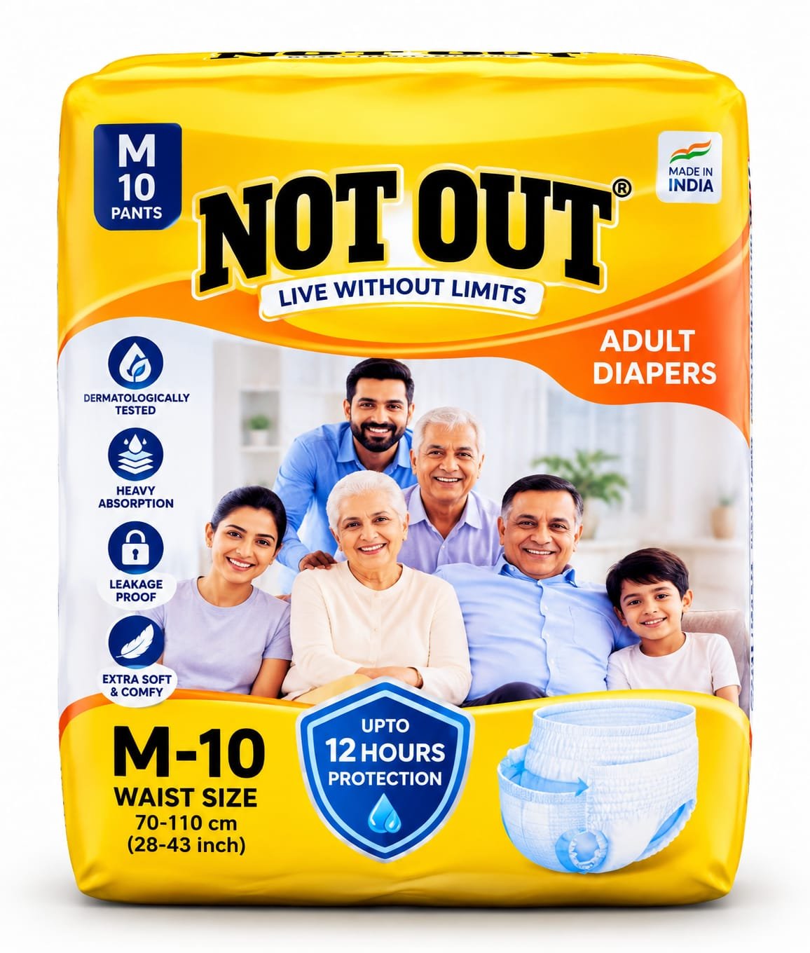 Not Out Adult Diapers & Pants – Overnight Protection (10 Units) Not Out Adult Diapers & Pants – Overnight Protection (10 Units)